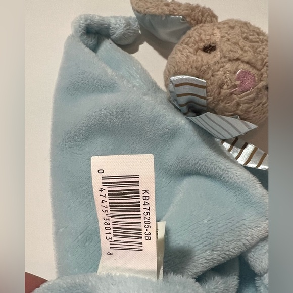 Dan Dee Brown Bunny Rabbit Lovey Blue Security Blanket Rattle Head Knot Ends - Picture 6 of 7